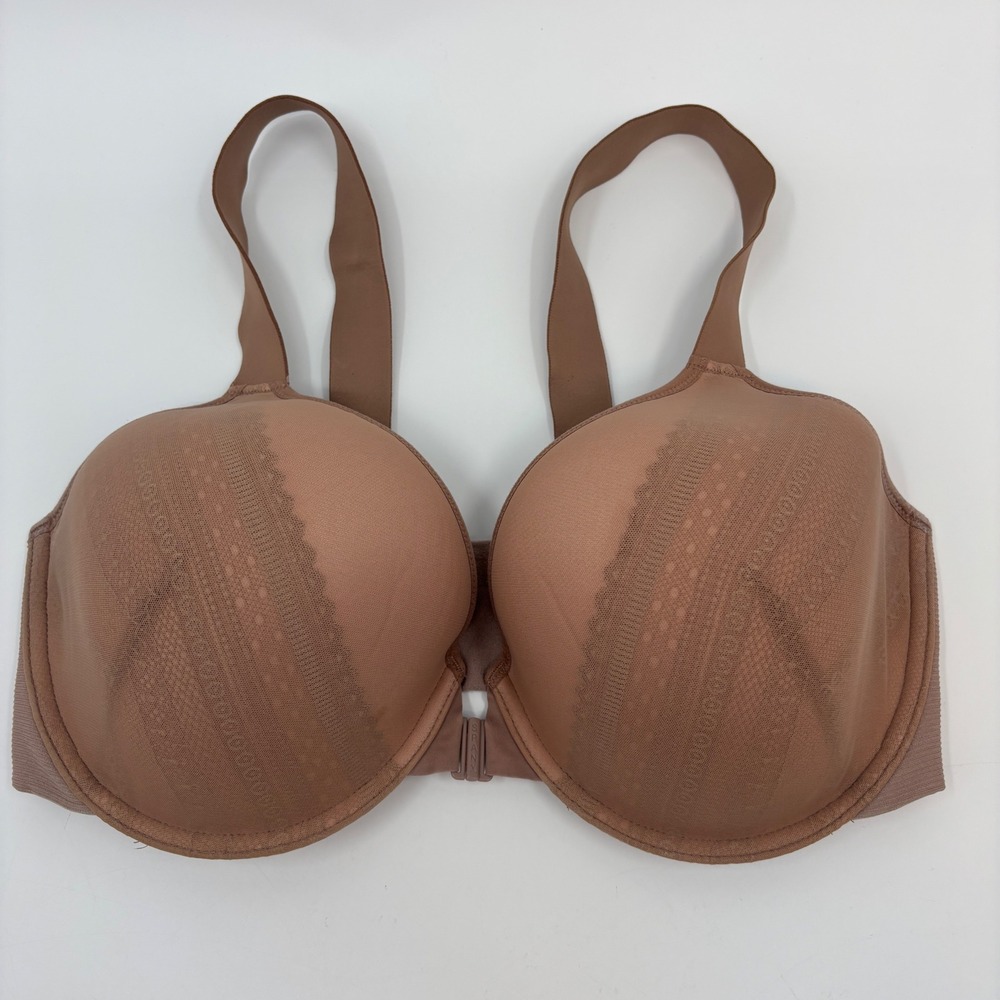 Spanx Bra-llelujah Full Coverage Bra Women 38DD Tan Front Closure Underwire